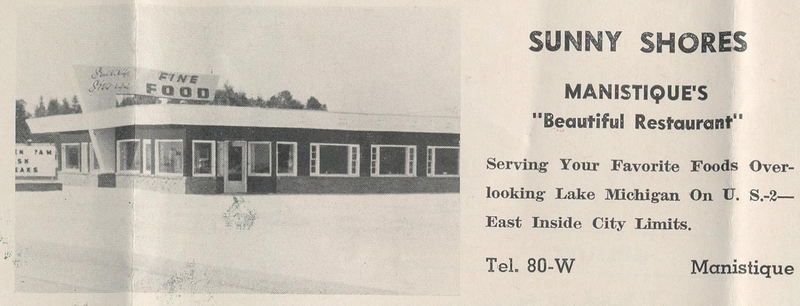Sunny Shores Restaurant (Straslers Sunny Shores Restaurant) - Print Ad 1960S (newer photo)